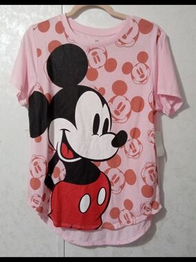 NWT Disney Mickey Mouse Pink Graphic Tee - Girls Large (10/12)